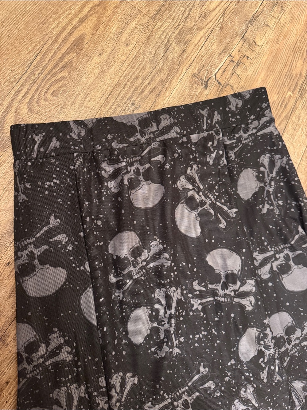 Killstar Black Maxi Skirt with Gray Skull Print - Picture 5 of 5
